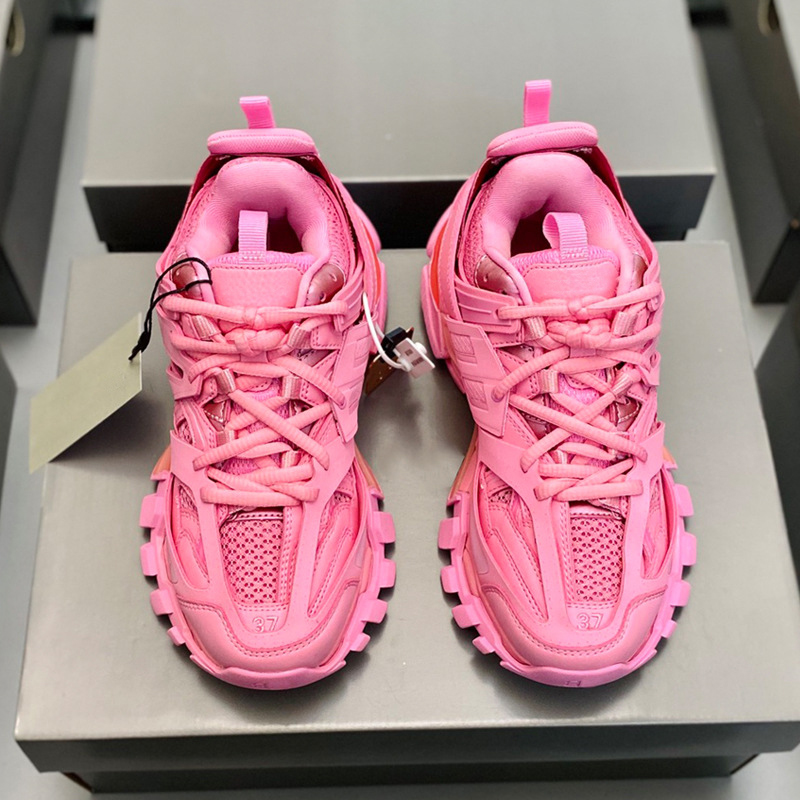 Original Luxury Thick Bottom Women's Branded Sport Shoe Designer Sneakers Women Pink Track3.0 Shoes 