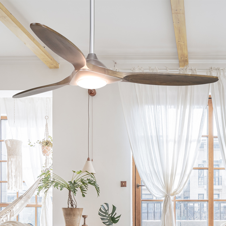 China Factory Luxury Modern Nordic Home Interior Appliances Decorative Lighting Led Ac Dc Inverter Wood Ceiling Fans With Light 
