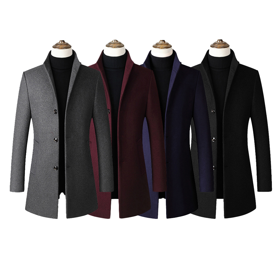 Autumn Winter Custom Jacket Mens Casual Jackets Men's Plus Size Windbreaker Long Coat Men's 