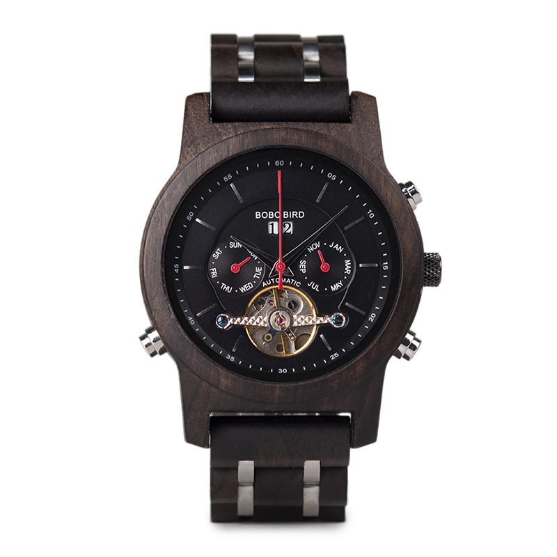 2022 Bobo Bird Unique Watches Automatic Wood Watch With Custom Wristwatch For Men 
