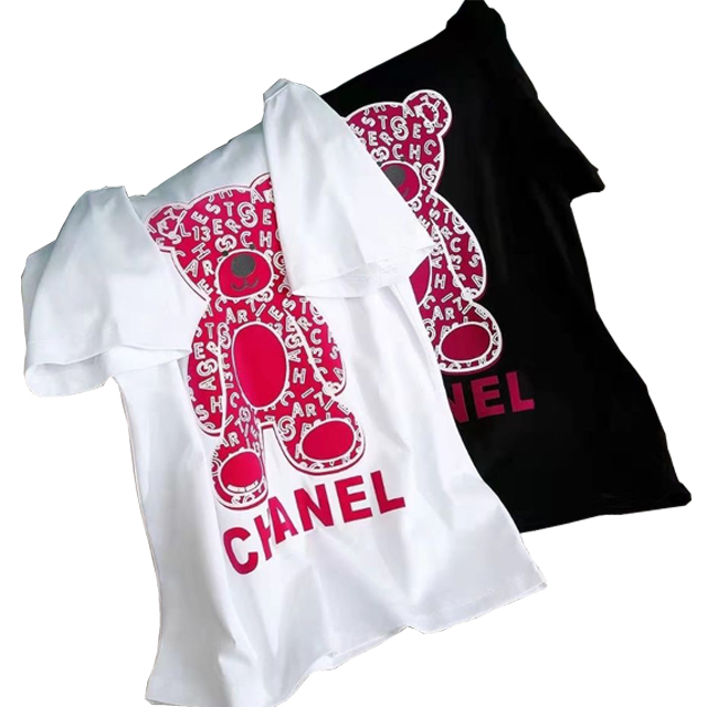 Fashion Luxury 100%cotton Designer Custom Cartoon Plus Size T-shirts 3d Print Brand Women's T-shirts Wholesale 