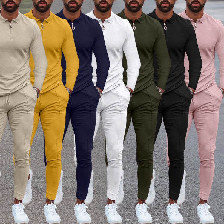 High Quality Custom Logo Spring Fall Two Piece Men's Casual Jogger Tracksuit Set Sportswear For Men 