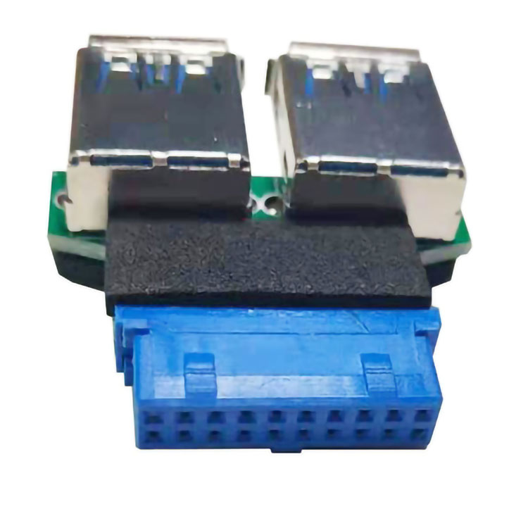Wholesale Computer Accessories And Parts Online 20 Pin Usb 3.0 Header Female To 2 Port Female Adapter 