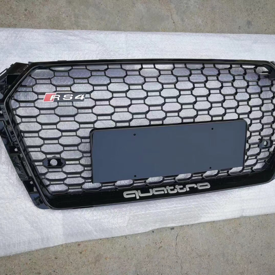Honeycomb Abs Plastic Black Mesh Grilles For Audi A4 B9 Rs4 Grill 2017 2018 2019 