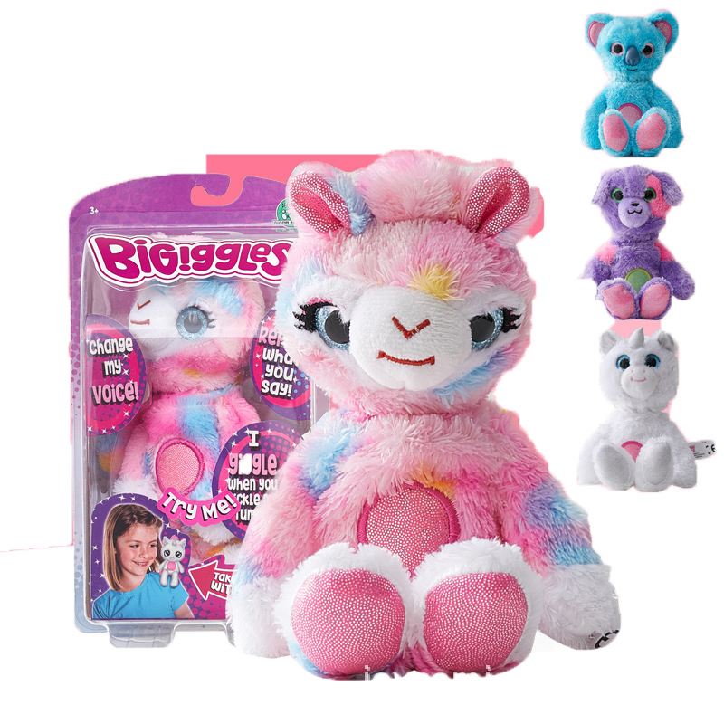 Hot Sale Cute Repeating Rainbow Unicorn Plush Toys For Kids Gifts Popular Sit On Shoulder Bear Children Learn Talk Cat Toy 