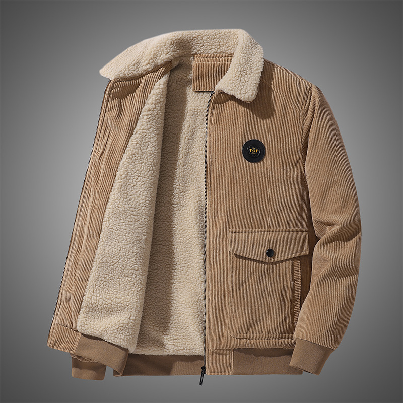 Pdep M-5xl Corduroy Cotton-padded Jacket Men's Winter Jacket Fleece Lining Warm Quilted Jacket 