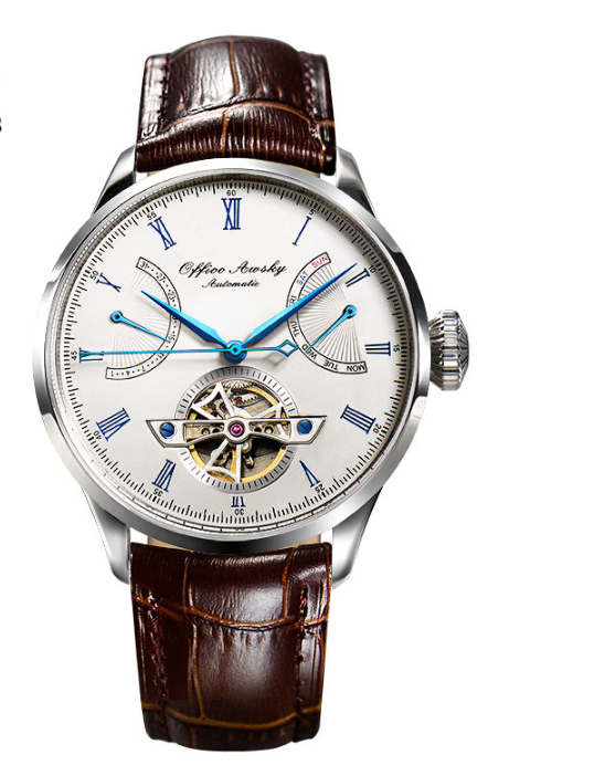Private Brand Watch Men's Luxury Leather Strap Mechanical Watch 