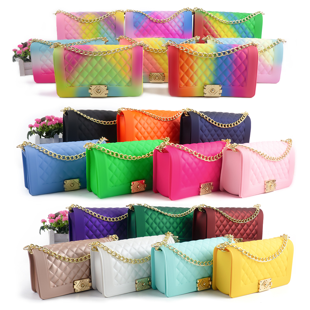 Wholesale Women Bag Handbags Silicone Pvc Shoulder Handbag Jelly Bag Luxury Ladies Woman Hand Bags Candy Jelly Purse