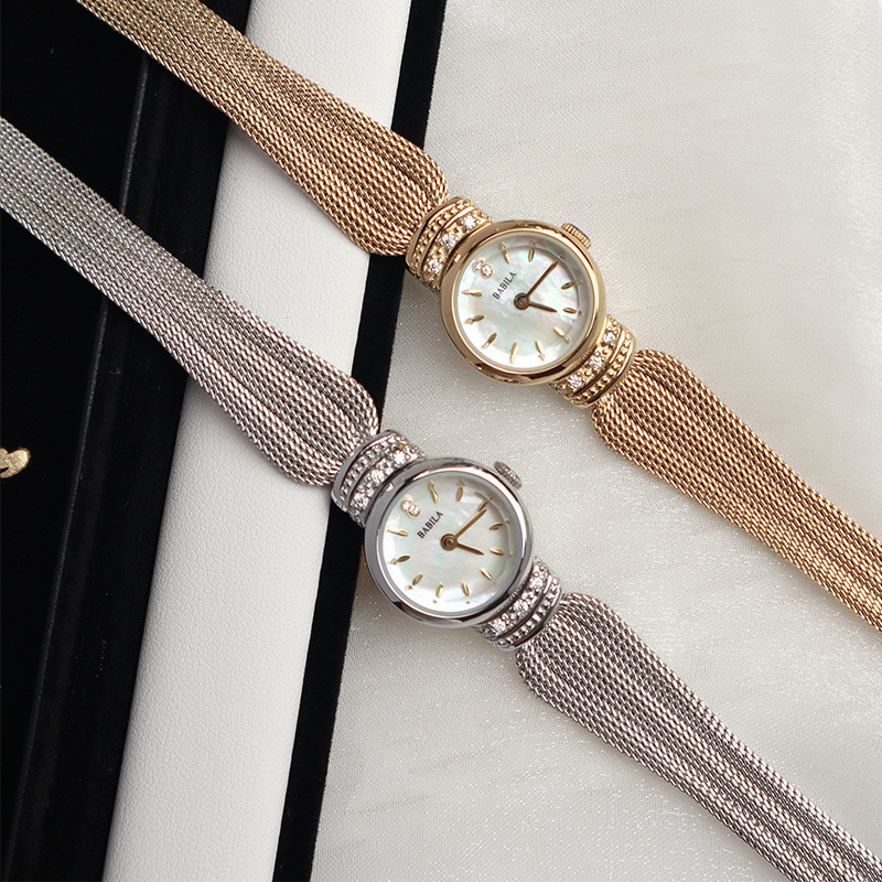 New High Quality Women's Watch Tassel Strap Fashion Waterproof Quartz Watches Stainless Steel Band Gold Japan Mov't Clock Reloj