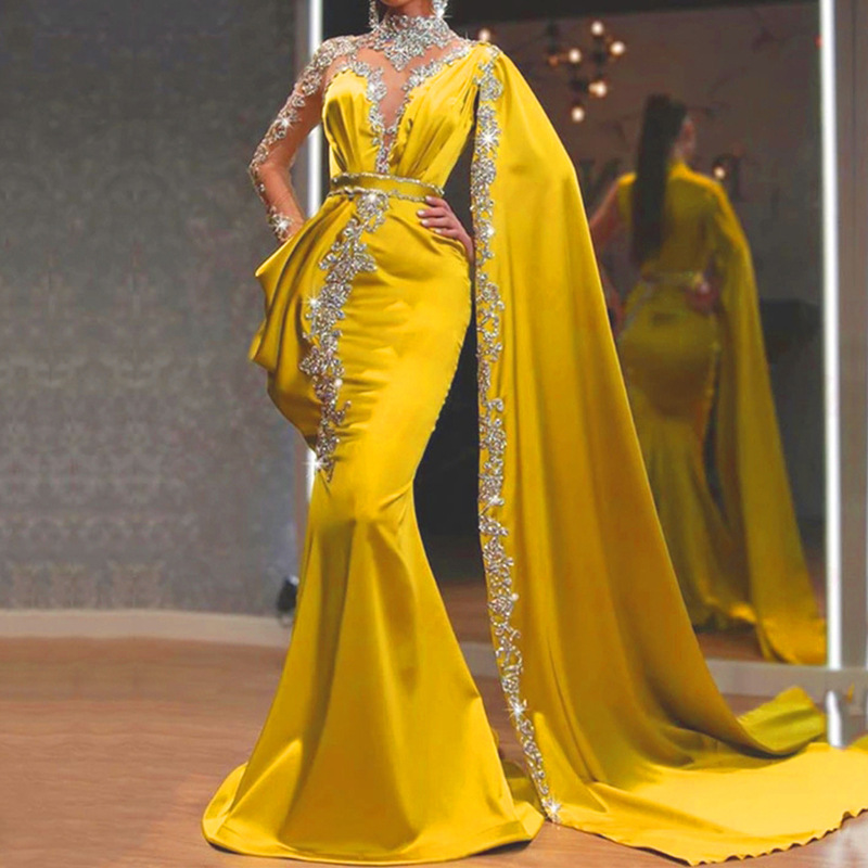 Woman Lace 2020 Spring Women Sequin Wedding Dress Dinner Party Evening Dress