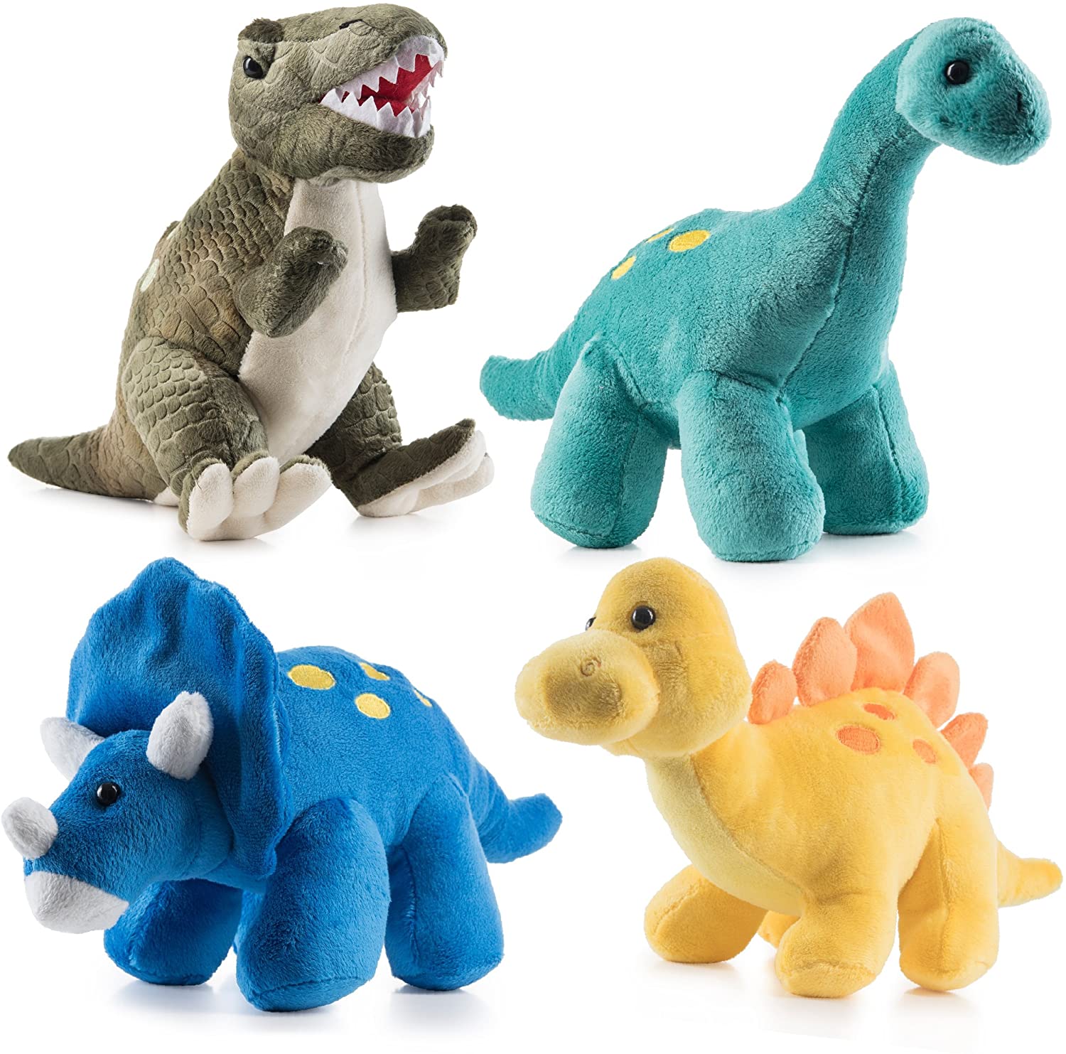 Wholesale High Quality Plush Dinosaurs 4 Pack 10'' Long Kids Stuffed Animal Assortment Great Set Kids Stuffed Dino Toys 