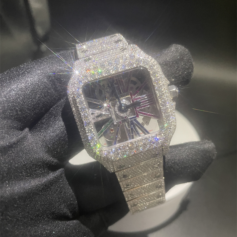 2023 Luxury Customized Automatics Vvs D Moissanite Watch Designer For Men And Women Sparkling 