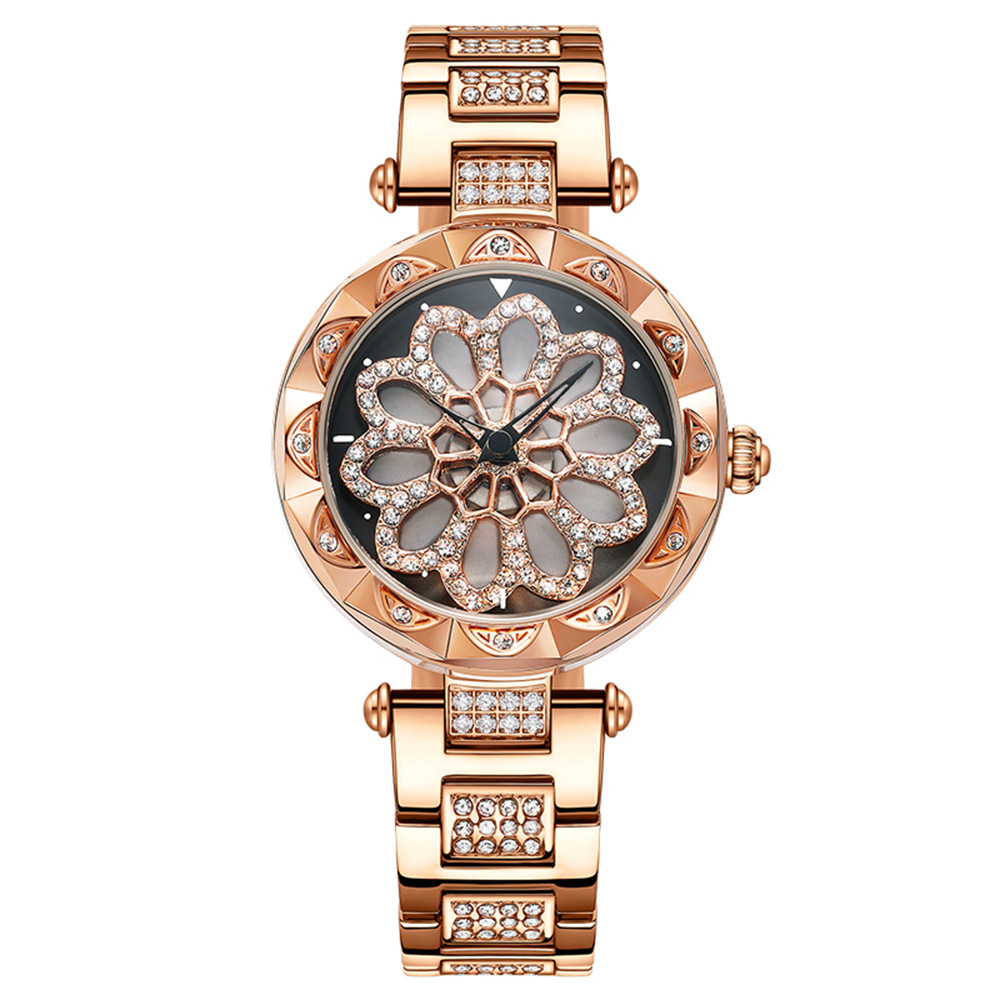 Fortune Turns All Over The Sky. Women's Watch With Red Diamonds 