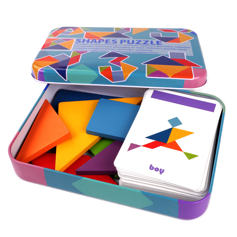 Manufacturer Early Education Intellectual Development Toys Iron Box Children Kids Wooden Puzzle Toys 