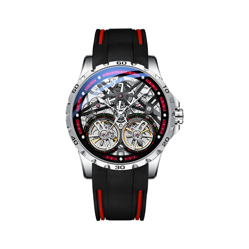 Stainless Steel Case Oem Custom Luxury Hollow Out Men Waterproof Business Automatic Watch Premium Tourbillon Watches 