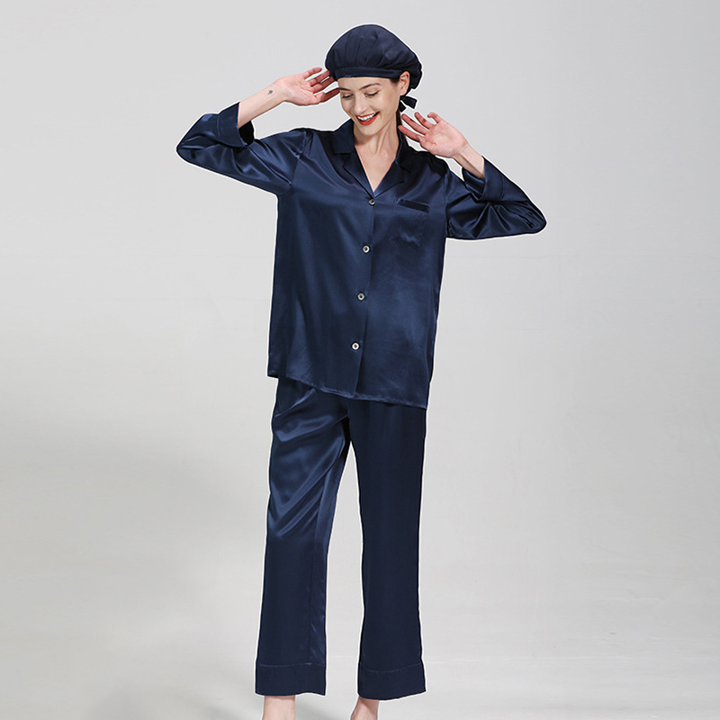 Wholesale Women Pajamas Custom Logo Oem Factory 19momme Sleepwear Silk Pajamas 