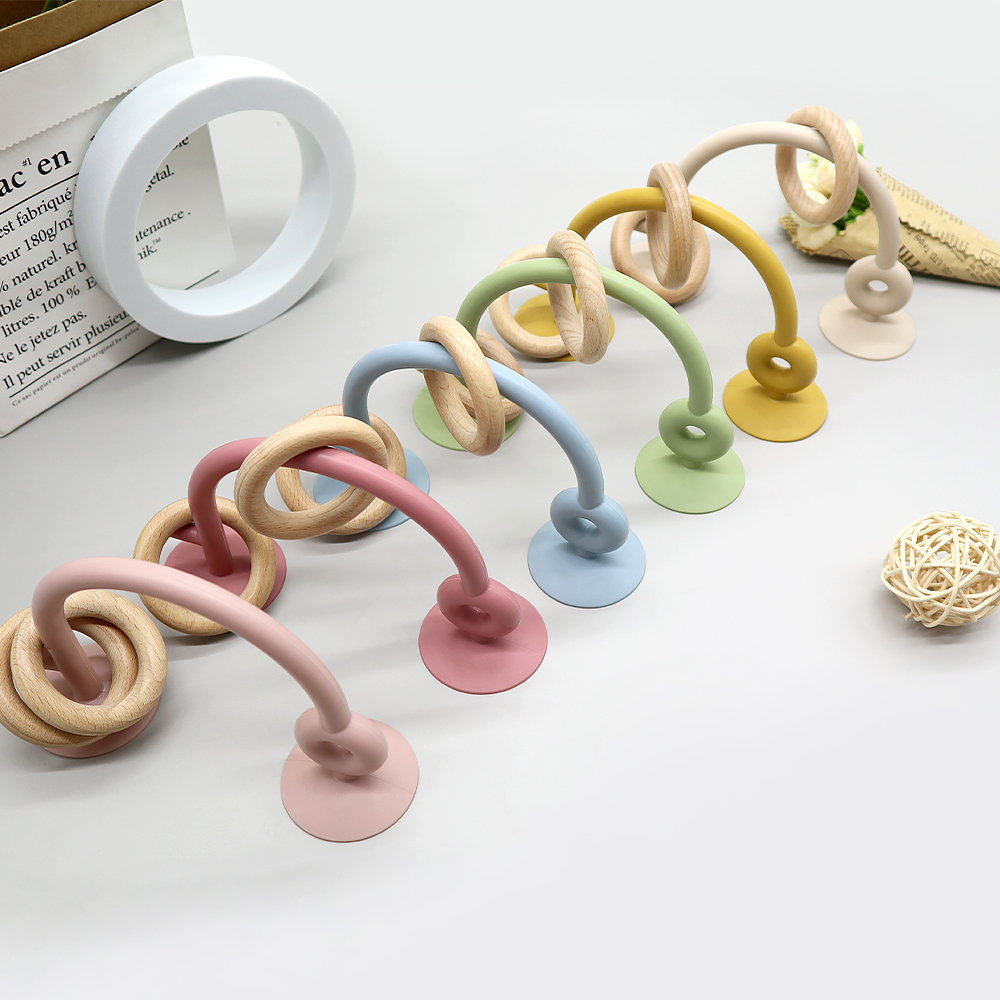 New Personalised Silicone Baby Wooden Montessori Teething Toys Educational Sensory Teether Babi Toy 