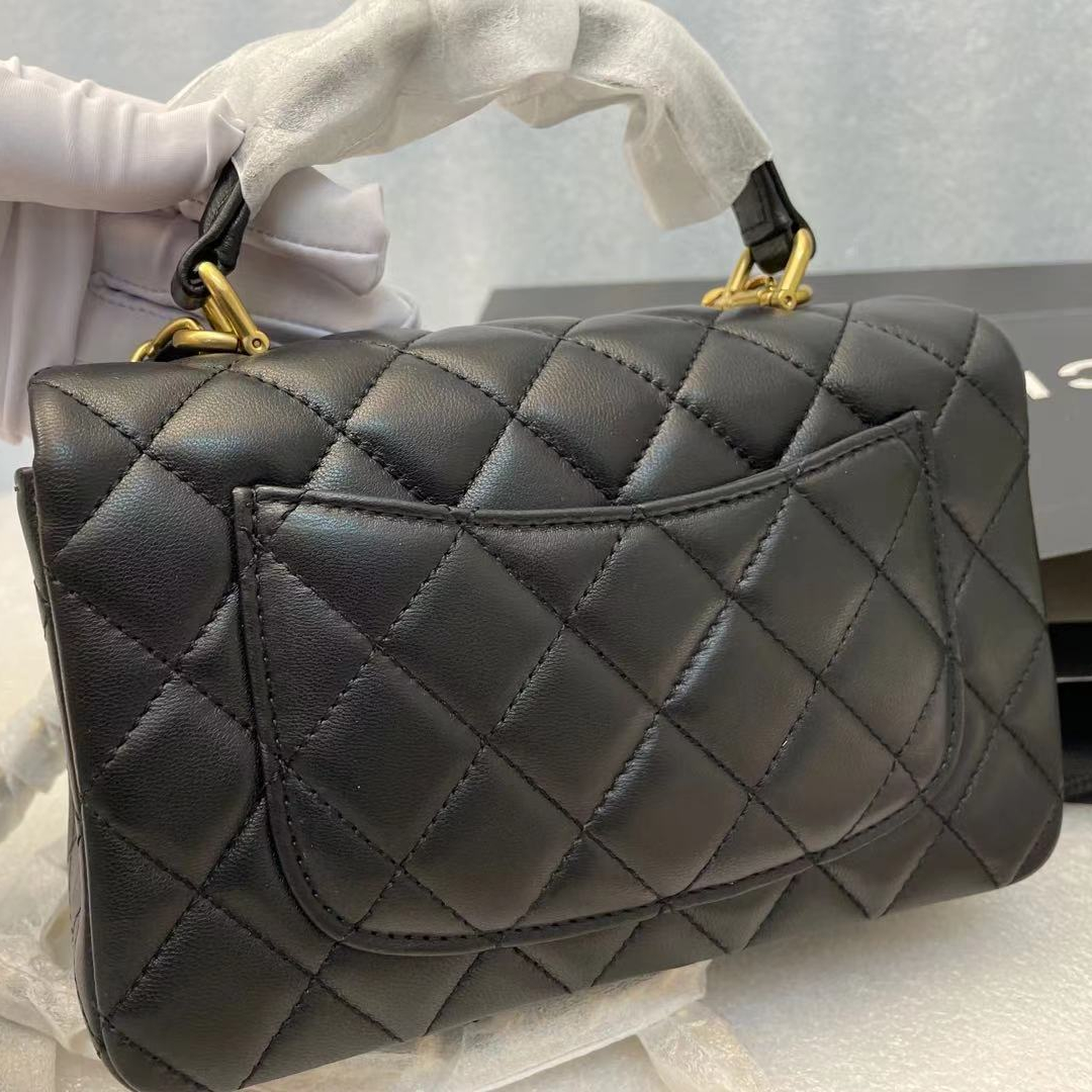 Top Mirror Quality Handbag For Lady Mini Bags Black Cf Real Leather Messenger Bag Luxury Purse Designer Handbags Famous Brands