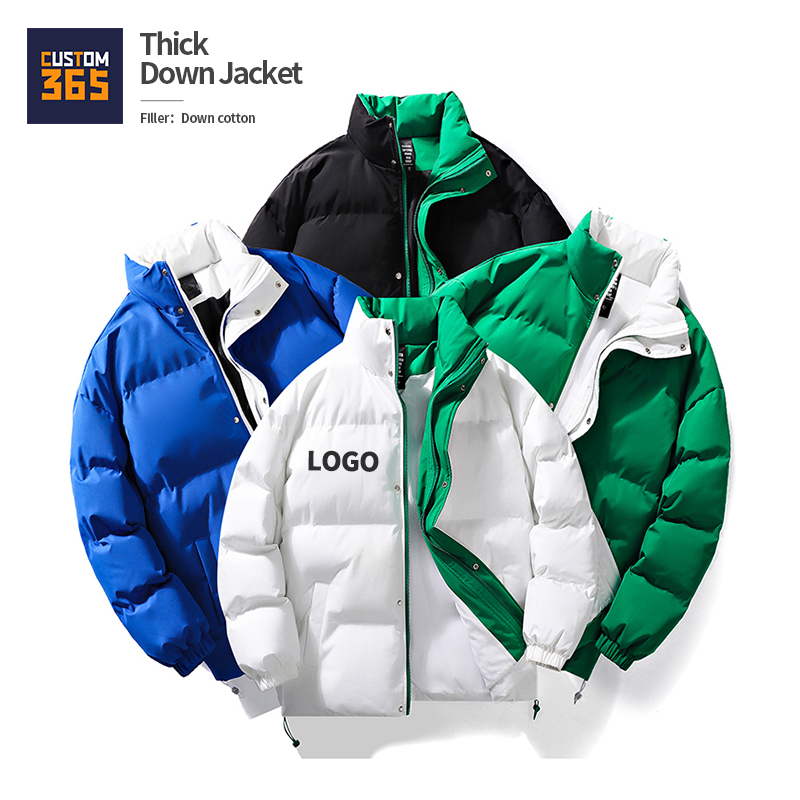 Thick Puffer Down Cotton Streetwear Stylish Custom Jacket Men's Cold Winter Coats Clothes For Men 