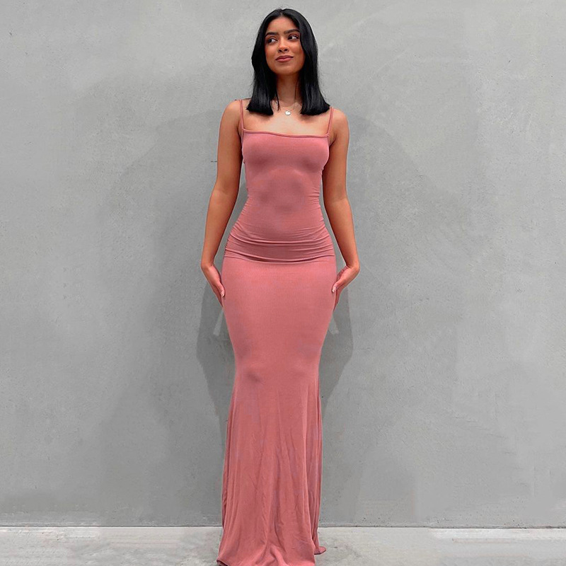 Wholesale Women Dresses Casual Summer High Quality Sexy Skims Long Dresses Women Bodycon Ladies Sleeveless 