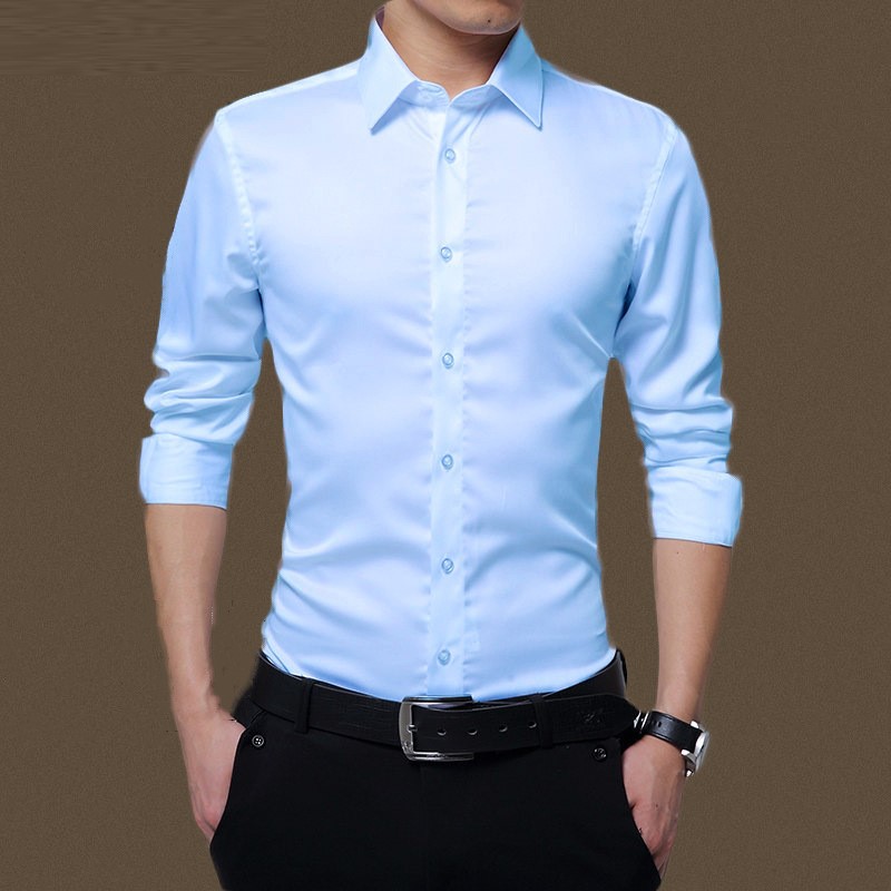 2020 New Men's Long Sleeve Shirt Formal Wear Professional Wholesale Shirt Long Sleeve Men's White Slim Men's Shirt 