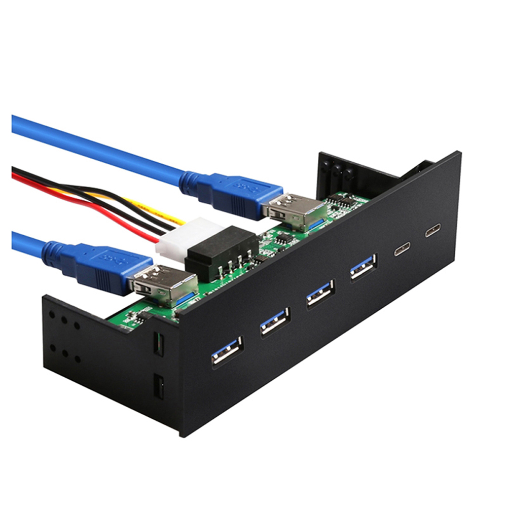 4 Ports Usb3.0+2 Ports Usb3.1 Type C Desktop Front Panel Computer Drives Expansion Card Computer Accessories 