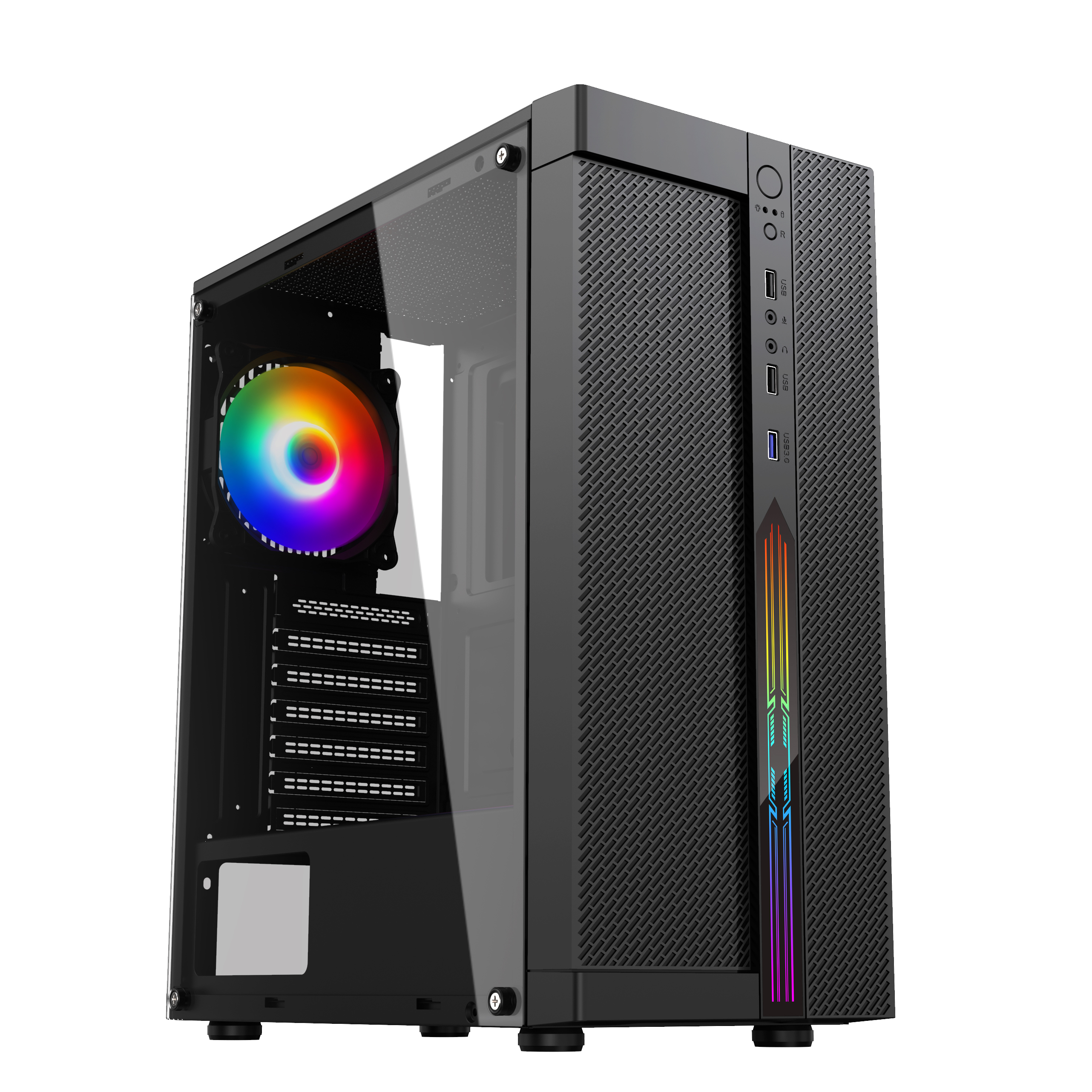 Computer Accessories Pc Gaming Case 12cm Fan Standard Atx Power Oem Desktop Left Tempered Glass 342*185*413mm 0.45mm Cn;gua 300 