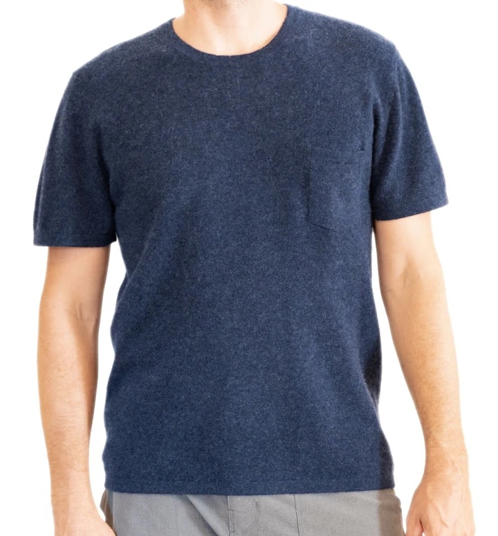 100% Cashmere And Cotton Merino Wool Silk Tee Knit T Shirt Golf Sweatshirt For Men 