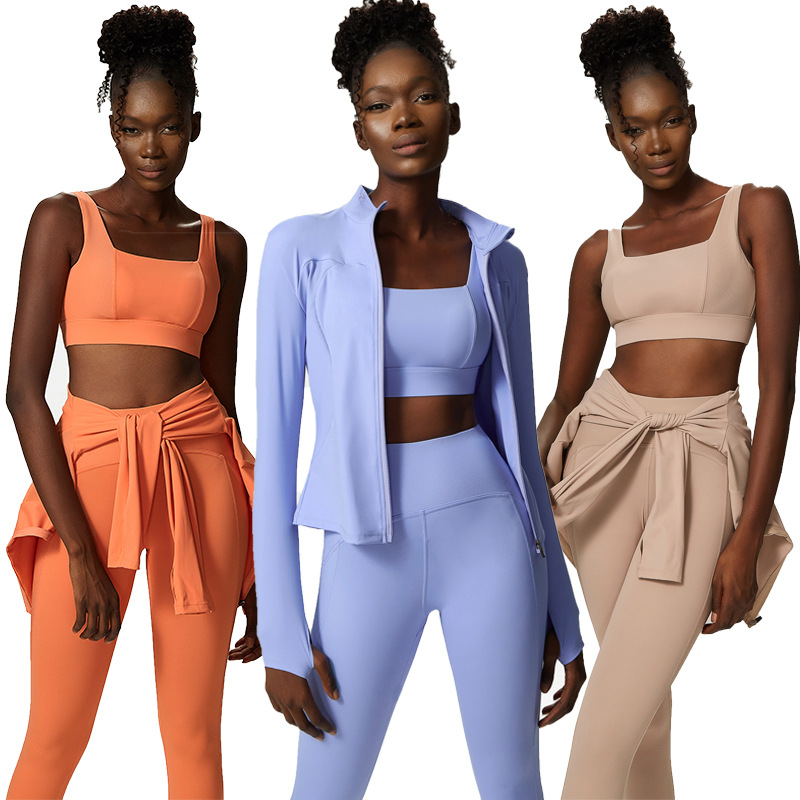 Custom Workout Sets Women's Fitness Sportswear Plus Size Sports Yoga Three Piece 