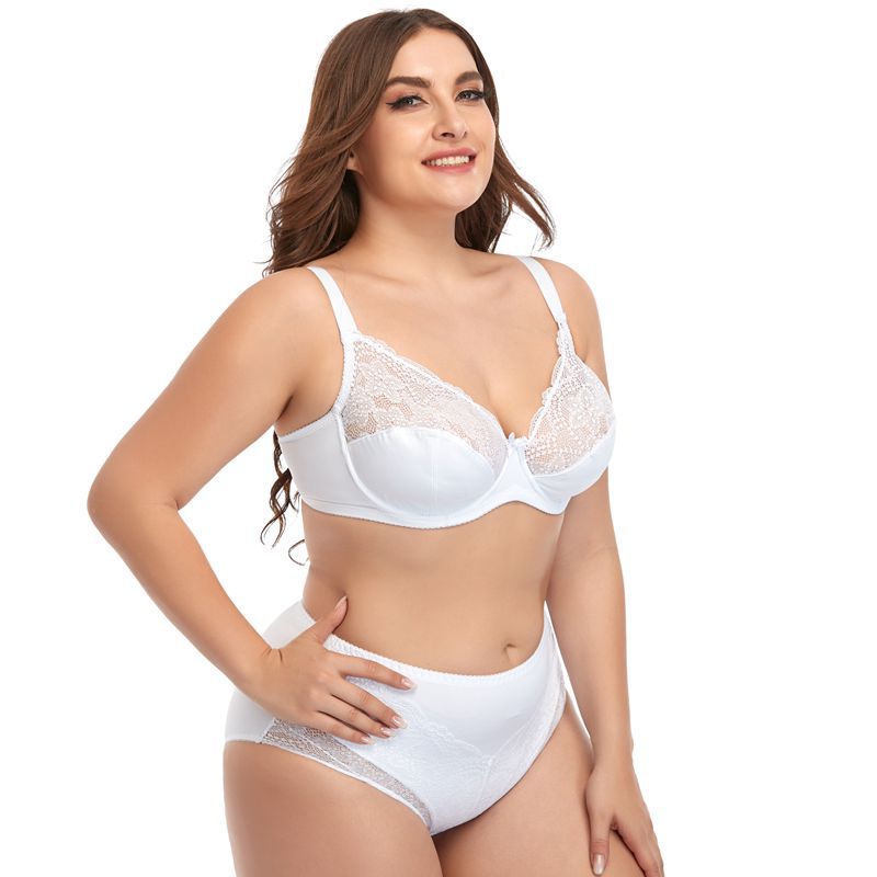 Bs-3 Plus Size Bra And Panty Sets With Fixed Shoulders With Underwire Traditional Women's Underwear 