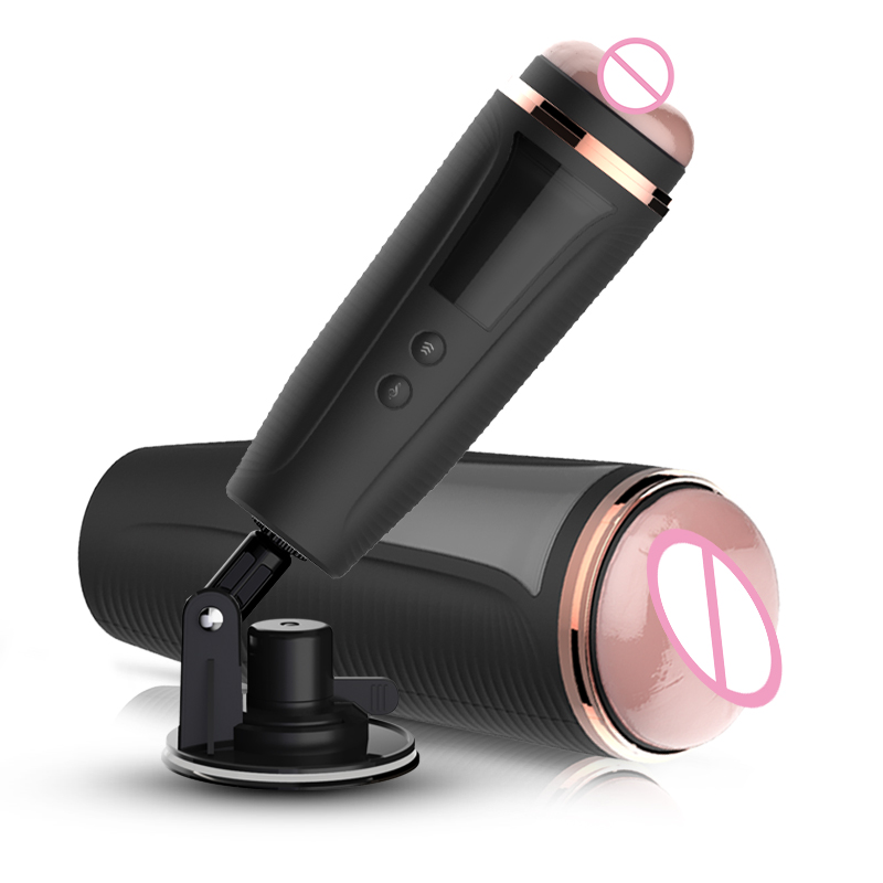 High-quality Men's Sex Toys Adult Products Sound 7-frequency Clip Retractable Sucking Male Aircraft Cup Masturbation Device 
