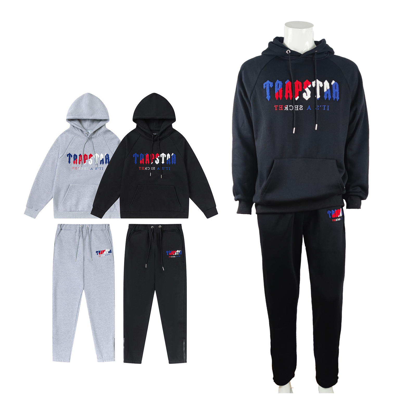 Custom Logo Cheap Towel Embroidery Winter Plain Cotton Unisex Men's Sweatsuits Jogger Sweatpants Unisex Hoodie Set 