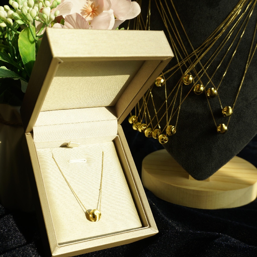 18k 24k Pure Gold 3d Hard Gold Cat Eye Ball Pendant Necklace Women Jewelry 