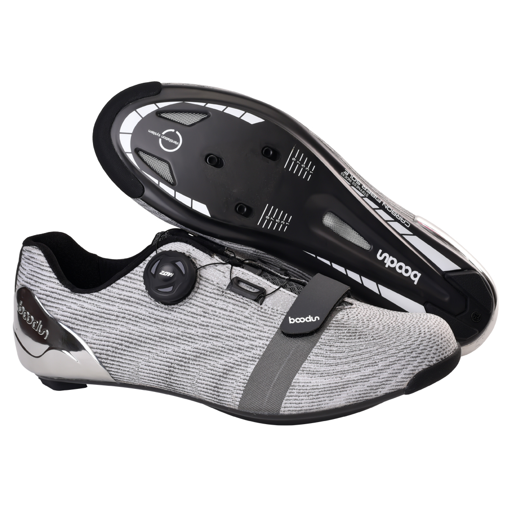 Boodun 1430 Unisex Men Women Carbon Fiber Knob Adjustable Mesh Breathable Self-locking Sports Shoes Road Cycling Shoe 