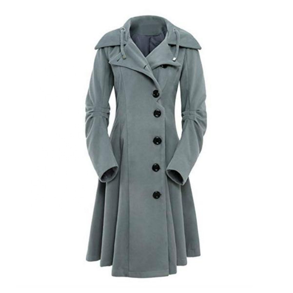 2022 Women Long Slim Asymmetric Lapel Collar Button Elegant Streetwear Egirl Vintage Outwears Overcoat Trench Coat 