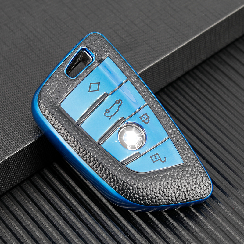 Remote Car Key Protector Case Leather Cover Holder Accessories Keychain Shell Bag For Bmw X1 X3 X4 X6 1 2 3 5 7 Series 530 