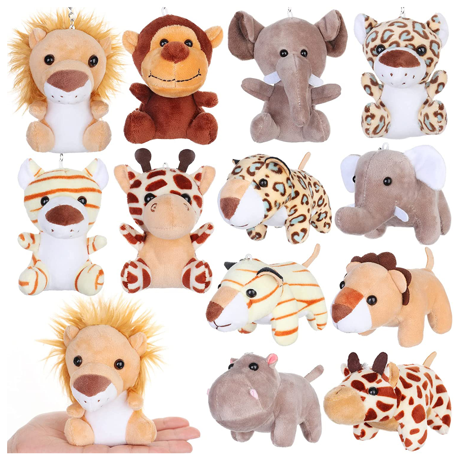 Mini Plush Key Chain Custom Stuffed Soft Plush Toy Sitting Down Animal Custom Plush Key Chain 