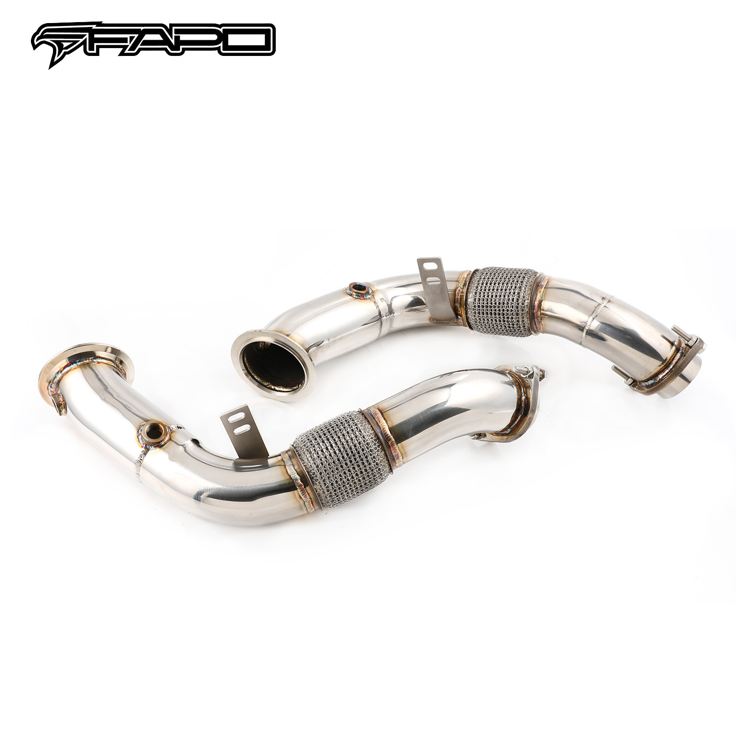 Fapo Turbo Exhaust Downpipe For 08-14 Bmw 650i X6/x5/5/6/7-series N63b44 Catless 