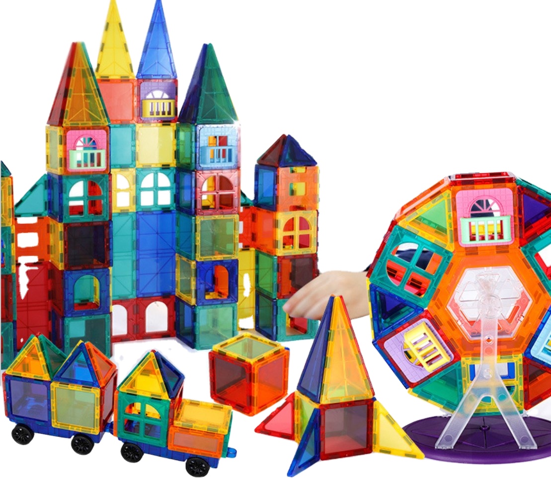 Magnet Building Tiles Clear Magnetic 3d Building Blocks Construction 66 Pcs Educational Toys For Kids 