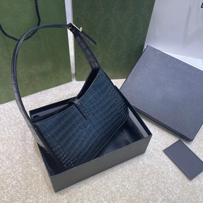 High Quality Luxury Leather New Black Underarm Women Bag Handbags Ladies With Brand Logo 