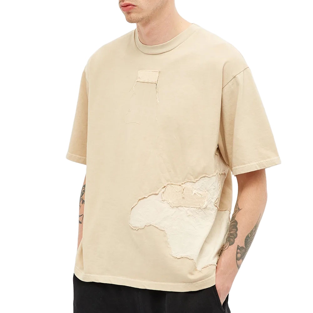 Ribbed Crewneck Fashion Custom Logo Men Short Sleeve 100% Cotton Distressed T-shirts 