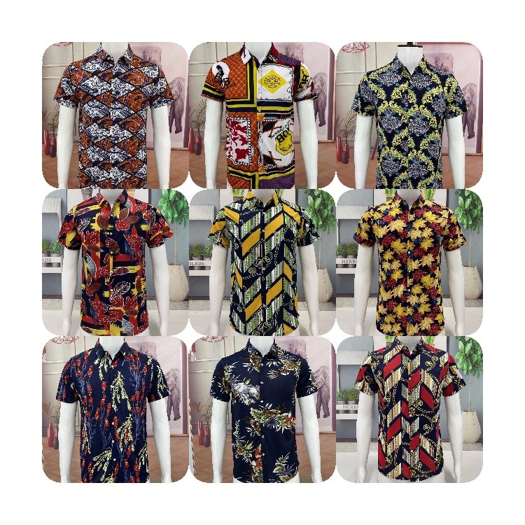 Custom New Design Printed Shirt Hawaiian Men's Beach Shirt Wholesale 