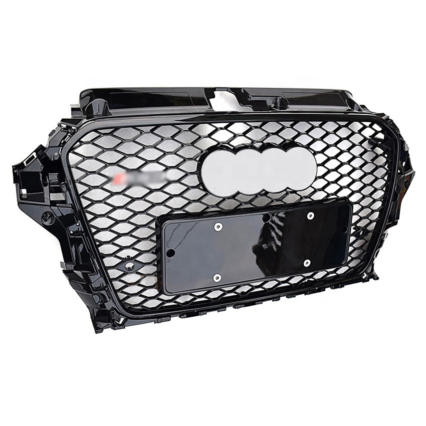 Factory Sale Abs Material Car Grille Front Bumper Car Black Frame Grille For Audi A3 8v Rs3 2014 2015 2016 