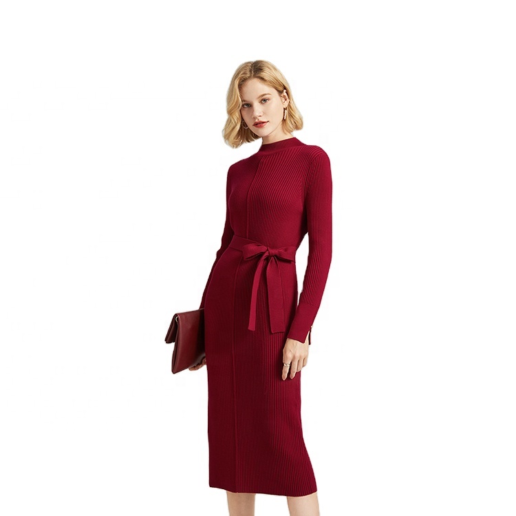 Plus Size Women's Dresses S Size Women's Dresses 24pcsdmechanical Pencildy Fall Winter Long Rib Knitted Vintage Standard Autumn