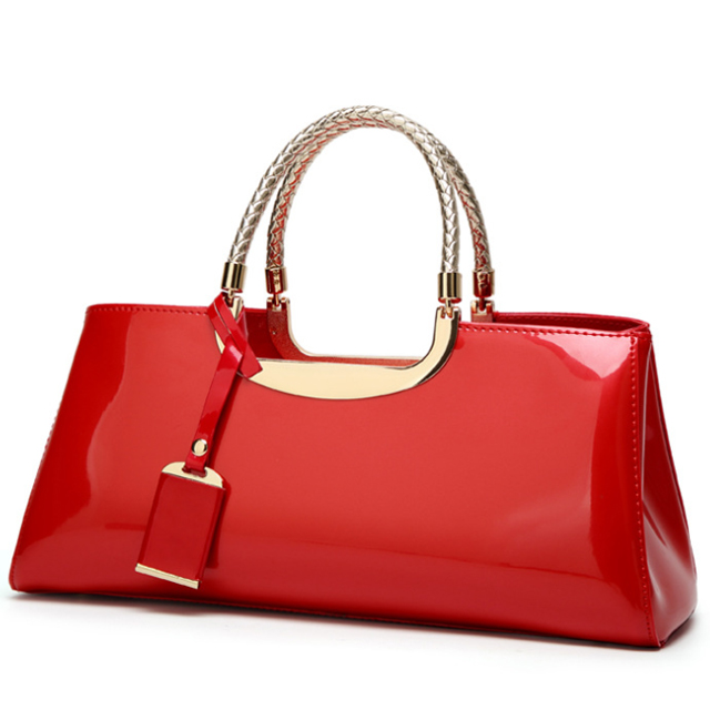 New High Quality Bright Solid Patent Leather Fashion Ladies Simple Luxury Handbags Casual Shoulder Messenger Bag For Women 