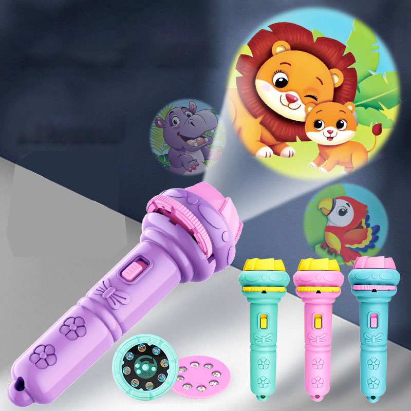 Children's Projector Flashlight Slide Projection Light Toy Slide Flashlight Lamp Other Educational Toys 