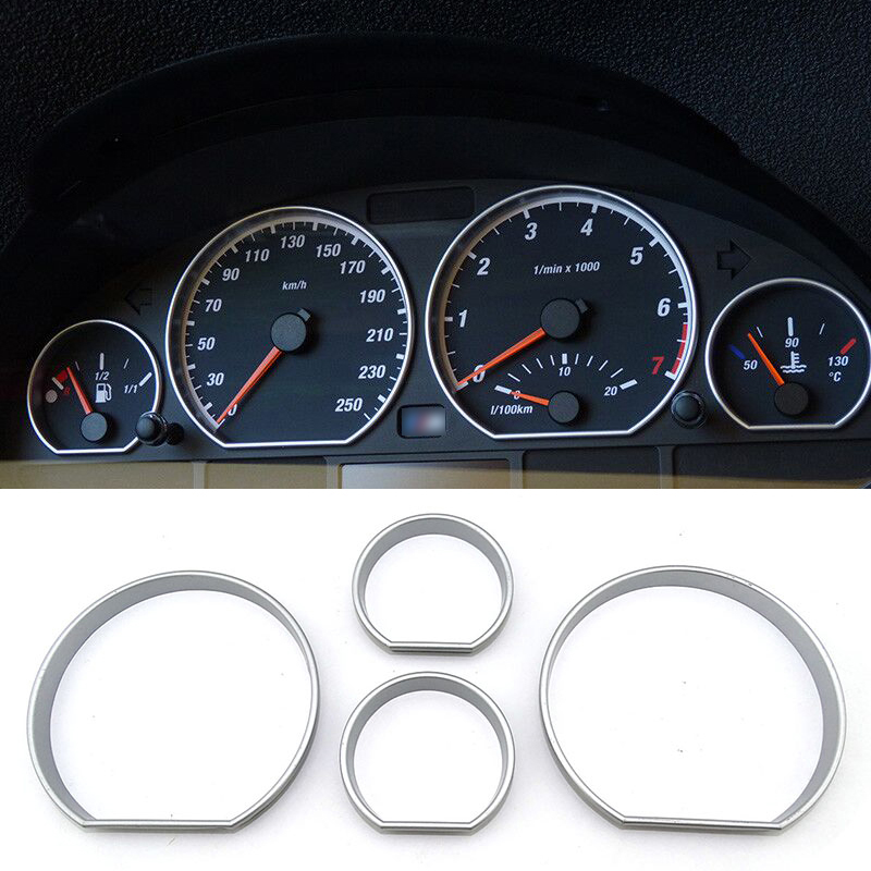 Car Accessories Interior Decorative Chrome Speedometer Gauge Dial Dashboard Ring Decoration Bezel Trim For Bmw 3 Series E46 M3 