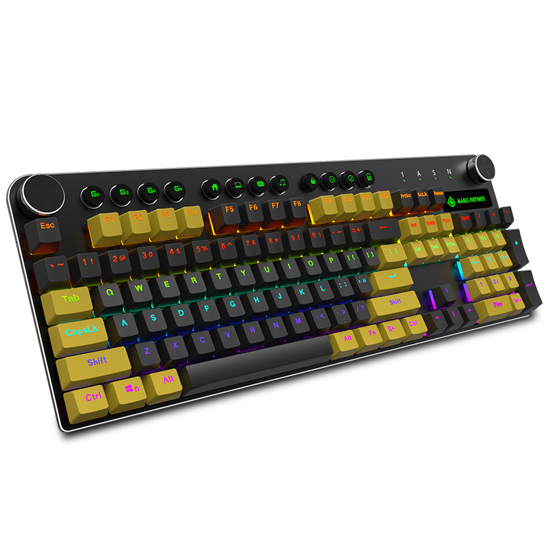 Mk13 Mechanical Game Keyboard Typewriter Sound Full 104 Keys Dual Color Pbt Keycaps Rgb Backlit Gaming Computer Desktop Keyboard 
