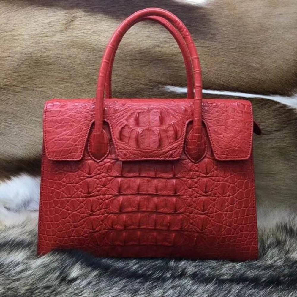 China Fashion Luxury Exotic Real Crocodile Leather Bag Tote Handbag For Ladies With High Quality 