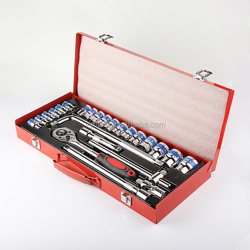 Popular In Thailand 24pcs Socket Set Metal Box 1/2" Screwdriver Socket Set Ratchet Bit Torx Hex Screw Driver